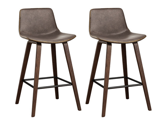 Artiss Bar Stools Kitchen Counter Barstools Leather Wooden Chairs x2