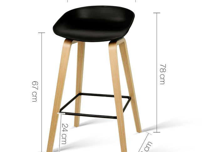 4x Artiss Bar Stools Kitchen Counter Stool Dining Chairs Wooden Black