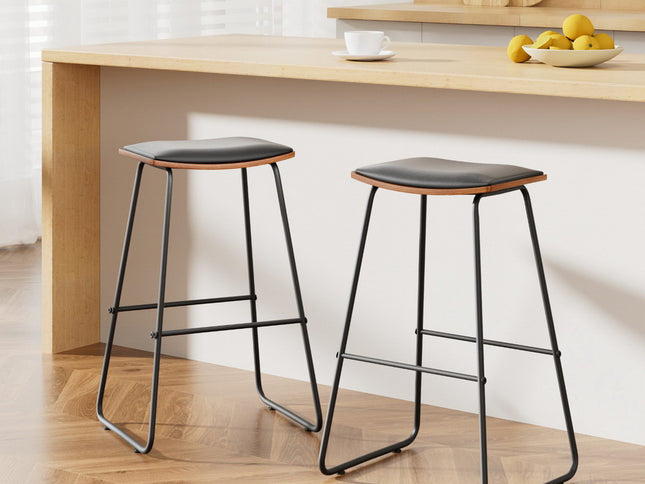 Artiss Bar Stools Kitchen Counter Stools Metal Chairs x2