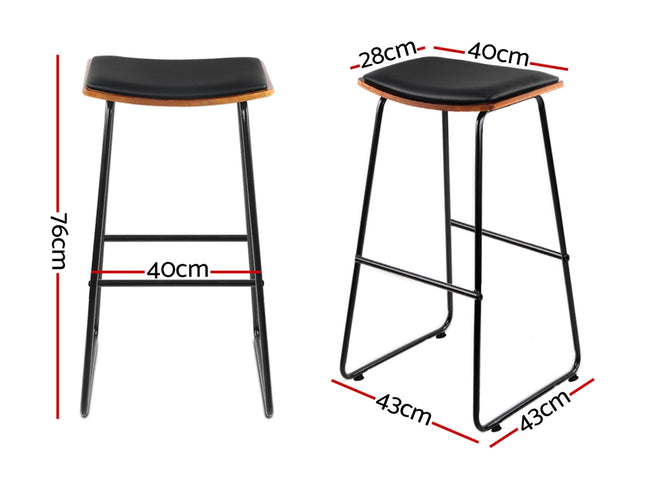 Artiss Bar Stools Kitchen Counter Stools Metal Chairs x2