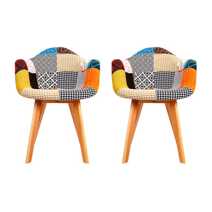 Artiss Dining Chairs Set of 2 Fabric Retro Replica DSW