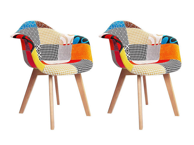 Artiss Dining Chairs Set of 2 Fabric Retro Replica DSW