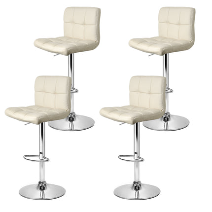 Artiss 4x Bar Stools Leather Gas Lift Beige