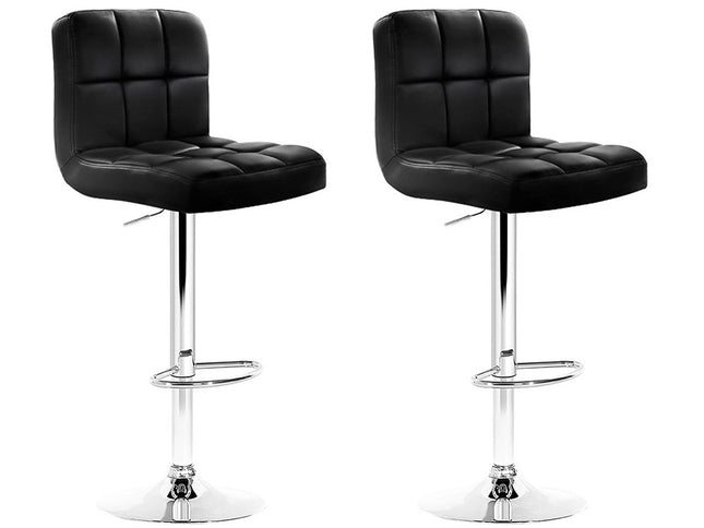 Artiss 2x Bar Stools Leather Gas Lift Black