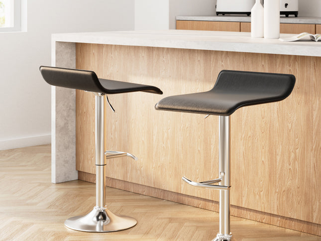 Artiss 2x Bar Stools Adjustable Gas Lift Chairs Black