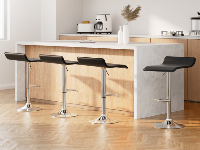 Artiss 4x Bar Stools Adjustable Gas Lift Chairs Black