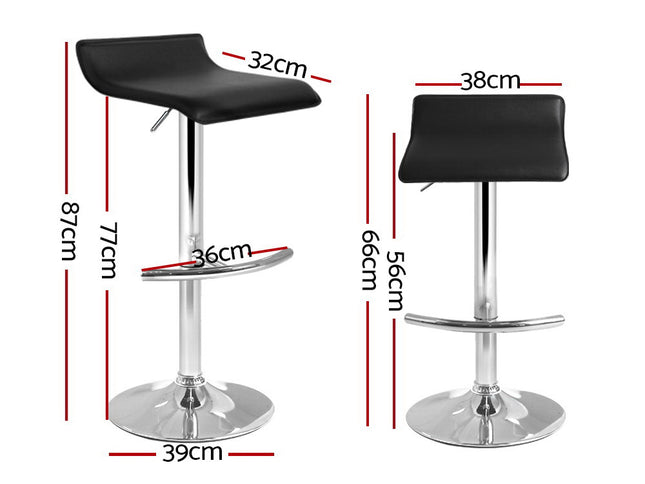 Artiss 4x Bar Stools Adjustable Gas Lift Chairs Black