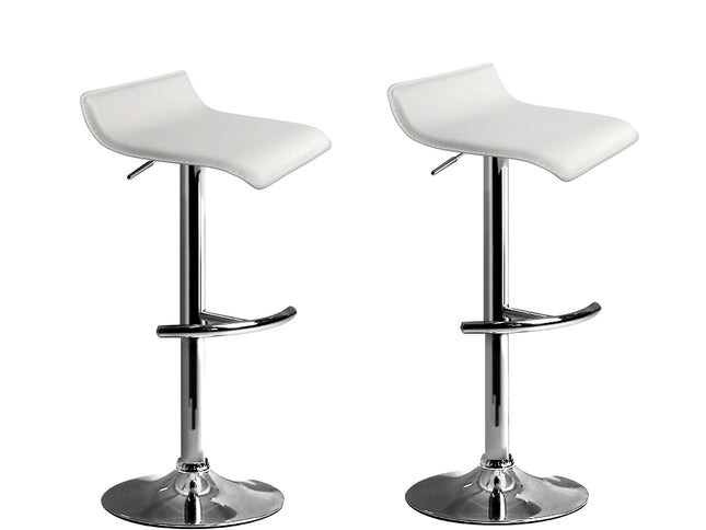 Artiss 2x Bar Stools Adjustable Gas Lift Chairs White