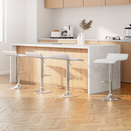 Artiss 4x Bar Stools Adjustable Gas Lift Chairs White