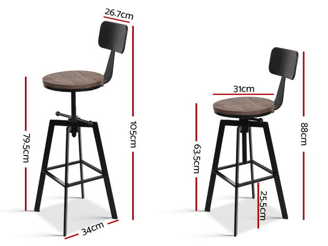 Artiss Bar Stools Kitchen Counter Chairs Vintage Metal Chairs