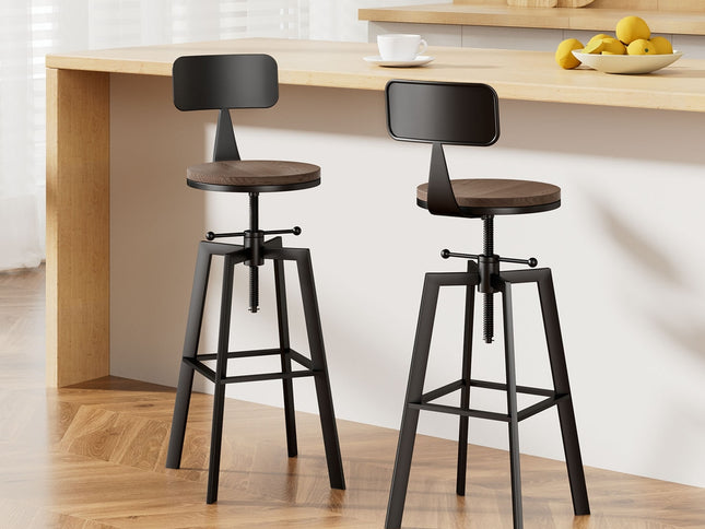 Artiss Bar Stools Kitchen Counter Chairs Vintage Metal Chairs x2