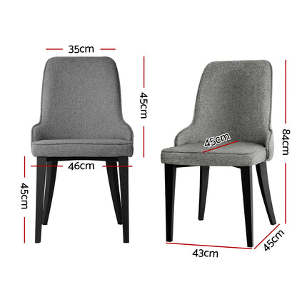 Artiss Dining Chairs Set of 4 Linen Fabric Grey