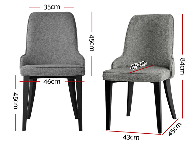 Artiss Dining Chairs Set of 4 Linen Fabric Grey