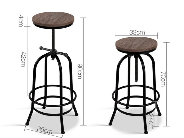 Artiss Bar Stools Adjustable Wood Chairs