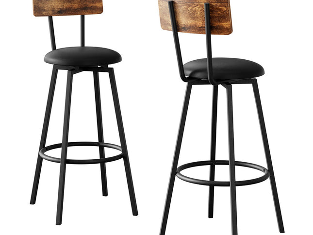 Artiss 2X Industrial Bar Stools Upholstered Counter Chairs Steel Frame Anti-Scratch