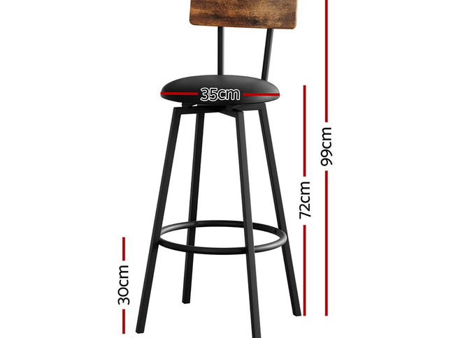 Artiss 4X Industrial Bar Stools Upholstered Counter Chairs Steel Frame Anti-Scratch