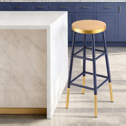 Artiss Bar Stools Metal Gold Navy
