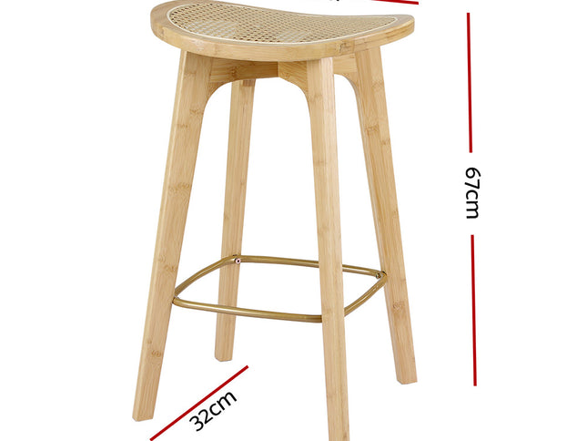 Artiss 4x Bar Stools Bamboo Rattan Stool Counter Chair Kitchen Barstools