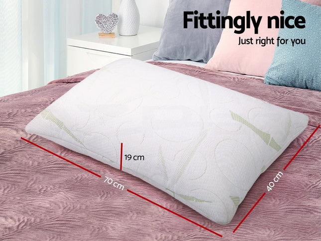 Giselle Bedding Memory Foam Pillow Bamboo Twin Pack
