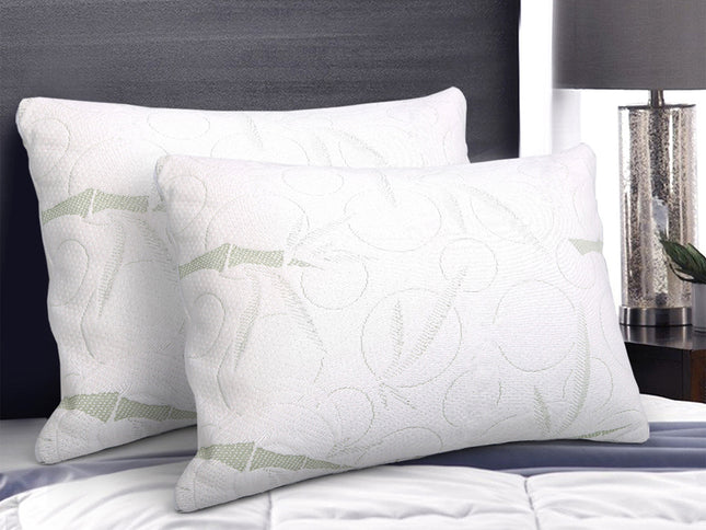 Giselle Bedding Memory Foam Pillow Bamboo Twin Pack