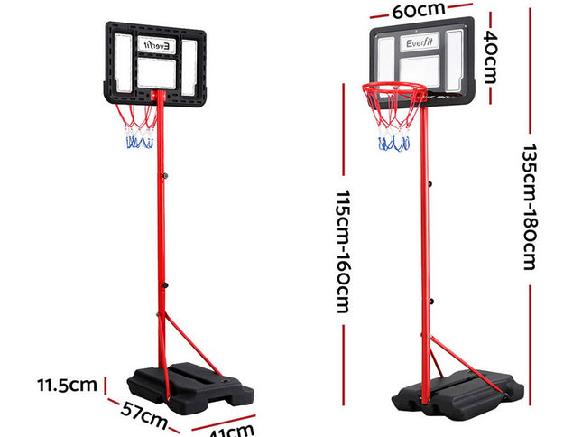 Everfit 1.6M Kids Basketball Hoop Stand System Portable