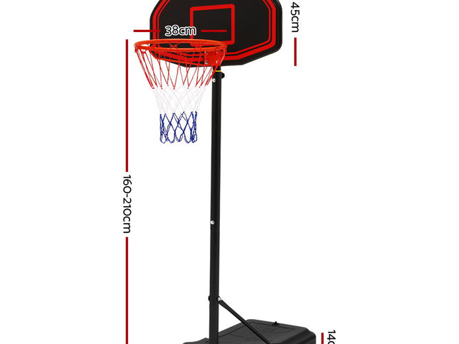 Everfit 2.1M Basketball Hoop Stand System Adjustable Portable Pro Kids Black