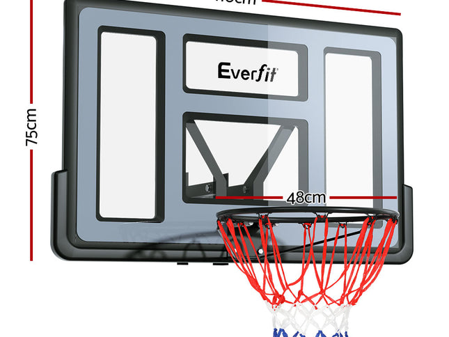 Everfit 45" Basketball Hoop Backboard Wall Mounted Ring Net Sports Pro System