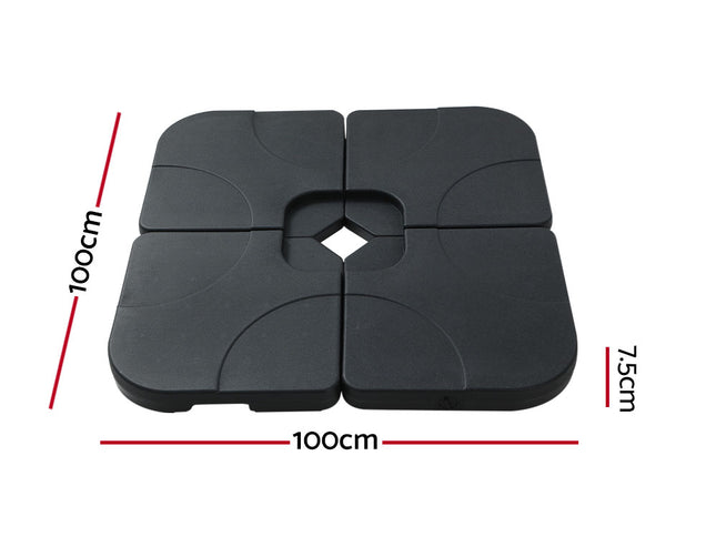 Instahut Outdoor Umbrella Base 50cm 4 Plates Stand Pod Cantilever