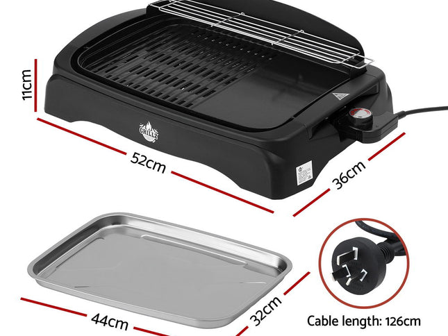 Grillz 1950W Electric BBQ Grill Non-stick Plate for Indoor Outdoor