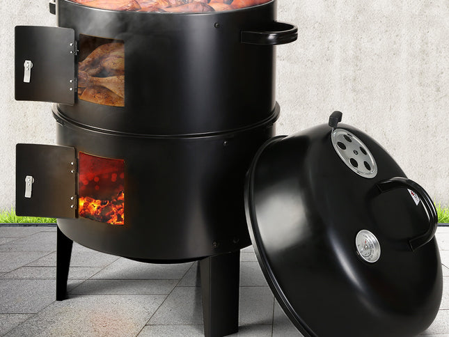 Grillz BBQ Grill 3-In-1 Charcoal Smoker