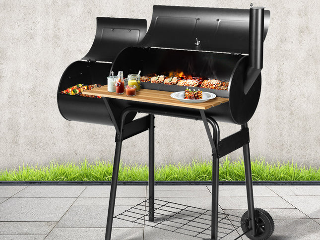 Grillz BBQ Grill 2-In-1 Offset Charcoal Smoker