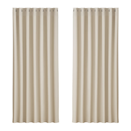 Artiss 2X Blockout Curtains Eyelet 240x230cm Beige