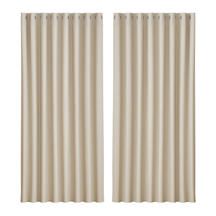 Artiss 2X Blockout Curtains Eyelet 300x230cm Beige