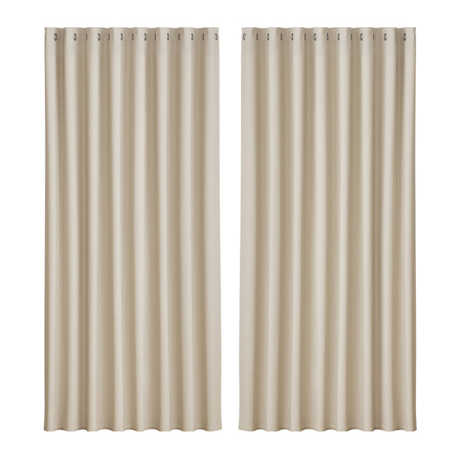 Artiss 2X Blockout Curtains Eyelet 300x230cm Beige