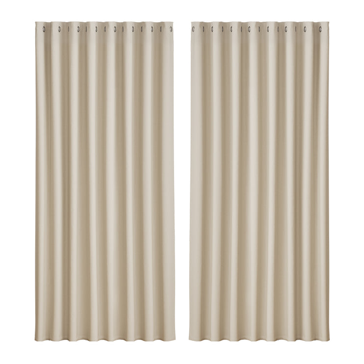 Artiss 2X Blockout Curtains Eyelet 300x230cm Beige