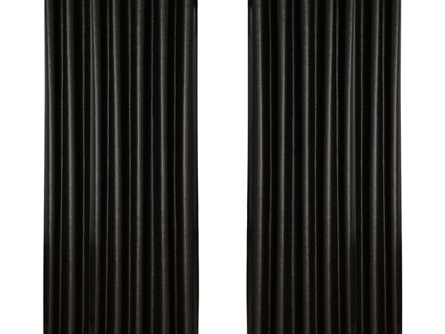 Artiss 2X Blockout Curtains Eyelet 240x230cm Black Shine