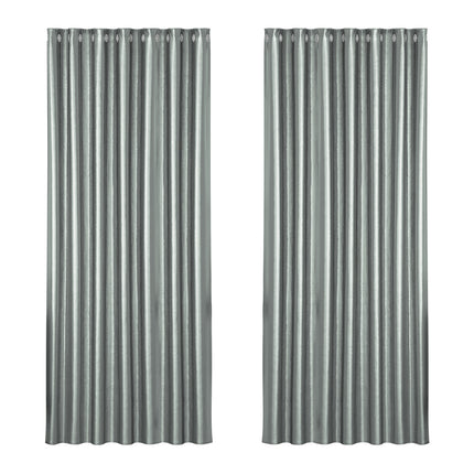 Artiss 2X Blockout Curtains Eyelet 240x230cm Grey Shine