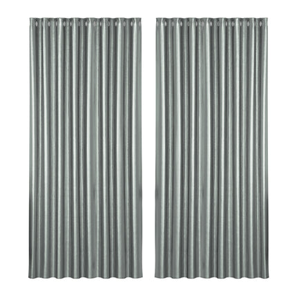 Artiss 2X Blockout Curtains Eyelet 300x230cm Grey Shine