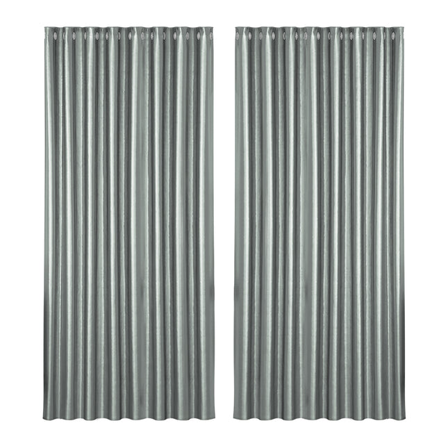 Artiss 2X Blockout Curtains Eyelet 300x230cm Grey Shine