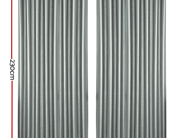 Artiss 2X Blockout Curtains Eyelet 300x230cm Grey Shine
