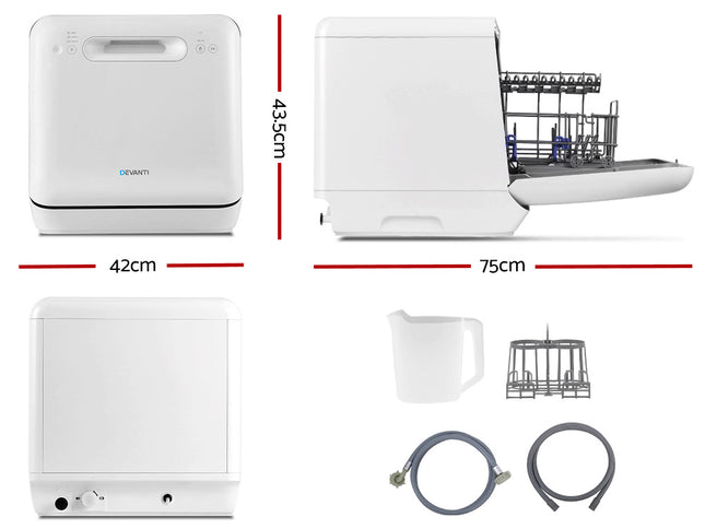 Devanti 3 Place Settings Benchtop Dishwasher