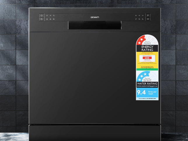 Devanti 8 Place Settings Benchtop Dishwasher Black