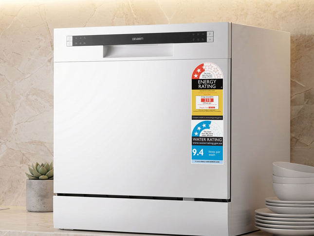 Devanti 8 Place Settings Benchtop Dishwasher White