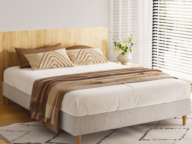 Artiss Bed Frame Double Size Beige ZORA