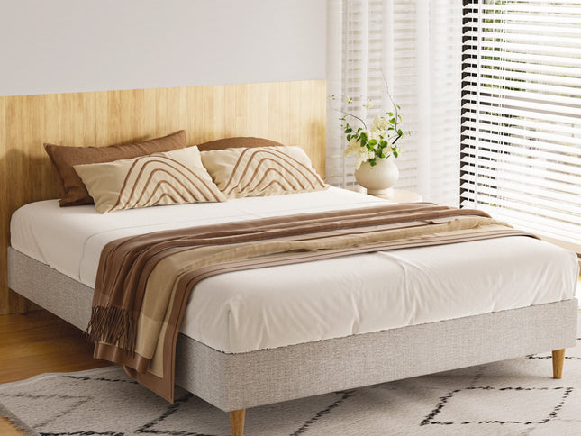 Artiss Bed Frame Queen Size Beige ZORA