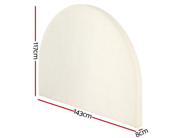 Artiss Bed Head Headboard Bed Frame Double Boucle - GREI White