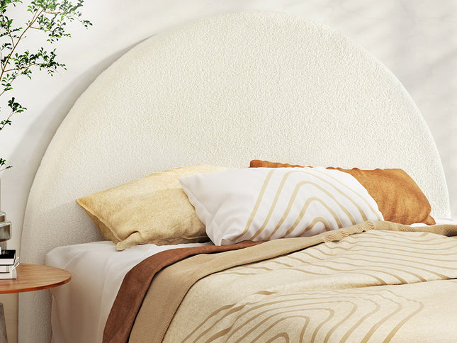 Artiss Bed Head Headboard Bed Frame Queen Boucle - GREI White