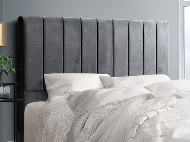 Artiss Bed Head Headboard Double Velvet - VELA Grey