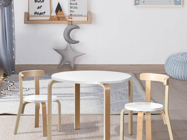 Keezi 3PCS Kids Table and Chairs Set Activity Toy Play Desk