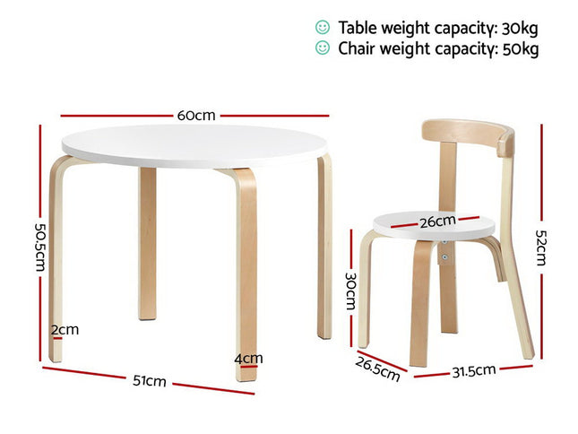 Keezi 3PCS Kids Table and Chairs Set Activity Toy Play Desk